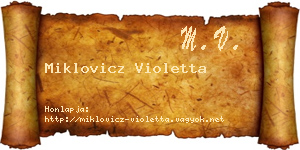 Miklovicz Violetta névjegykártya